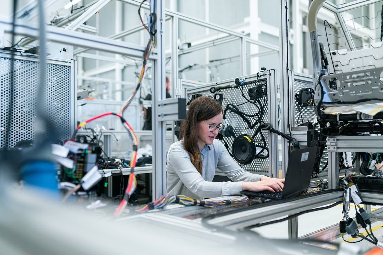 Woman working in a factory