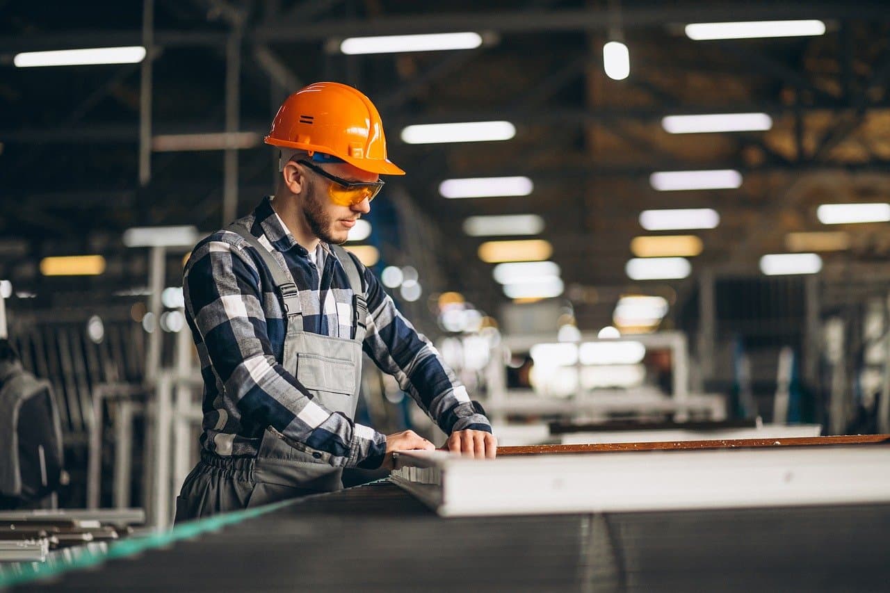 Man working in an industrial factory